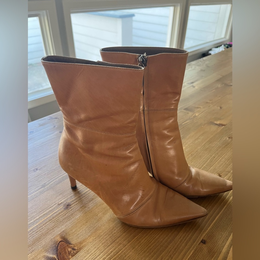 Vintage Gucci Tan Leather Ankle Boots